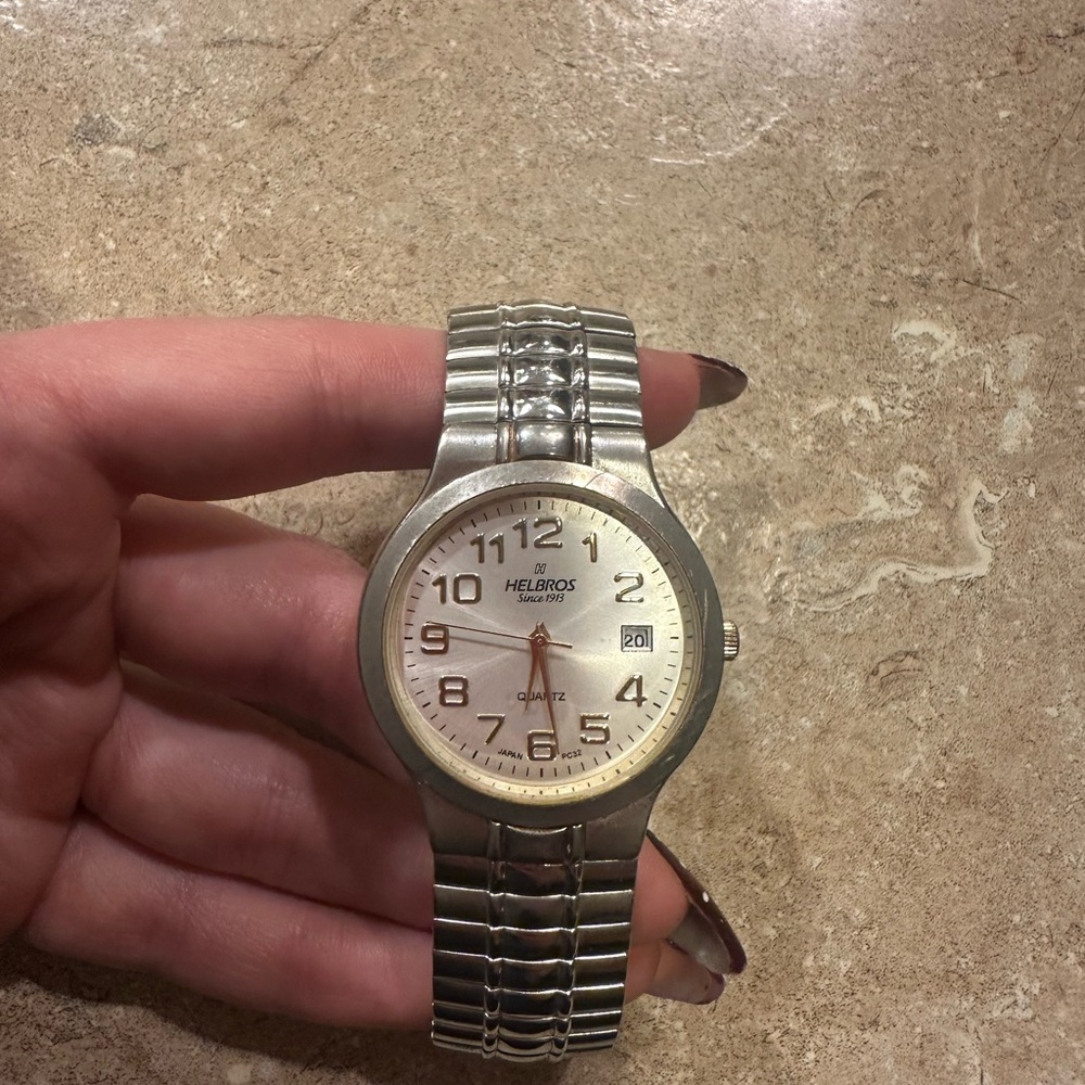 Helbros Silver Quartz Watch